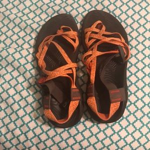 orange, brand name chaco’s.